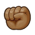 ✊🏾 raised fist: medium-dark skin tone display on Samsung